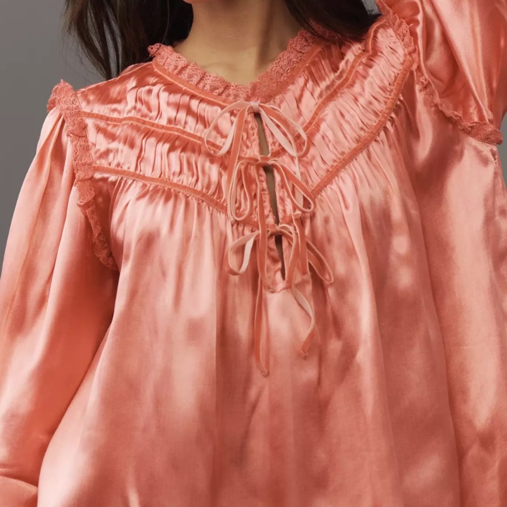 Mille (Anthropologie) pink blouse NWT